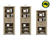  INTRO (AUSSIE MADE) HIGHLINE BOOKCASE WITH 2 DRAWER / NICHES - ASSORTED STAINED COLOURS - STARTING FROM $899