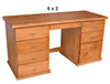 URBAN (AUSSIE MADE) THICK TOP TIMBER DESK (REVERSIBLE) WITH 9 DRAWERS - ASSORTED STAINED COLOURS - STARTING FROM $999
