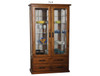 DROVER (AUSSIE MADE) 2 DOOR / 2 DRAWER HIGHLINE GLASS DISPLAY CABINET WITH MIRRORED BACK COLLECTION - ASSORTED STAINED COLOURS - STARTING FROM $1499