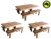 PALING (AUSSIE MADE) 3 PIECE DINING SETTING COLLECTION - ASSORTED STAINED COLOURS - STARTING FROM $2699