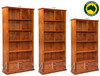 LEGIONS (AUSSIE MADE) BOOKCASE WITH 2 DRAWERS COLLECTION - ASSORTED STAINED COLOURS - STARTING FROM $799