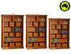 PIGEON (AUSSIE MADE) STAGGERED BOOKCASE COLLECTION - ASSORTED STAINED COLOURS - STARTING FROM $699