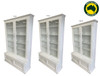 MUDGEE (AUSSIE MADE) LIBRARY UNIT COMBO 2 GLASS DOORS COLLECTION - ASSORTED PAINTED COLOURS - STARTING FROM $1199