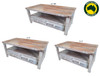 PALING (AUSSIE MADE) COFFEE TABLE WITH 2 DRAWER COLLECTION - ASSORTED STAINED COLOURS - STARTING FROM $749