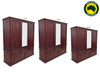 MONTANA (AUSSIE MADE) WARDROBE 3 DOOR / 5 DRAWER WITH T&G BACKING COLLECTION - ASSORTED STAINED COLOURS - STARTING FROM $1599