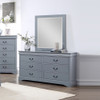 SPINNAKER 6 DRAWER DRESSING TABLE WITH MIRROR - GREY