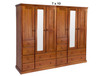 URBAN (AUSSIE MADE) FLAT TOP WARDROBE 6 DOORS / 12 DRAWERS WITH MIRROR COLLECTION - ASSORTED STAINED COLOURS - STARTING FROM $3199