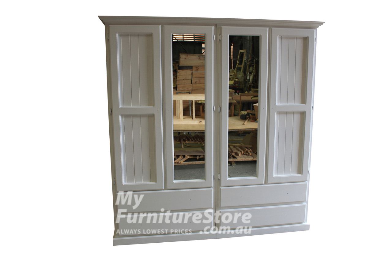 Urban 2 Piece Wardrobe With 4 Doors And 4 Drawers 1800 W White Or Antique White Online Furniture Bedding Store Urban 2 Piece Wardrobe With 4 Doors And 4 Drawers 1800 W White Or Antique White Online Furniture Bedding Store