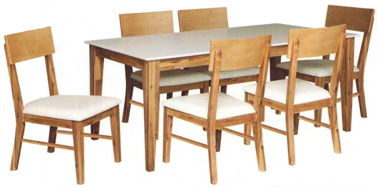 Nevada 7 Piece Dining Settings With 1800 L X 900 W Table Matte