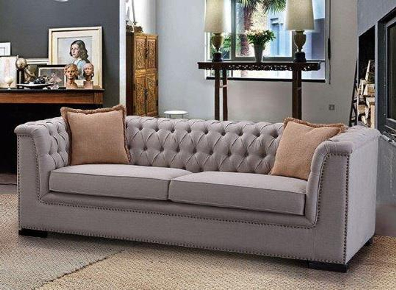 Madeline 3 Seater 2 Seater Fabric Lounge Suite Natural