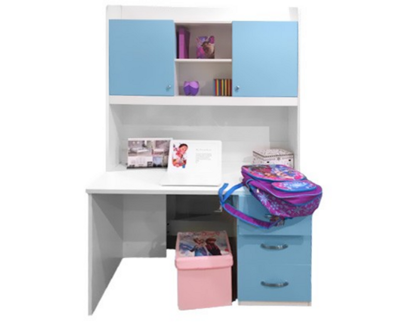 Icicle Study Desk With Hutch White Blue Australia S Best