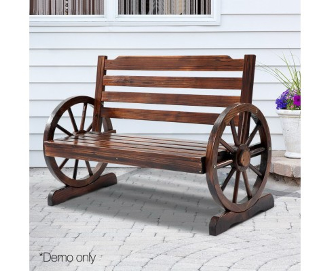 wagon wheel bench 2 seater