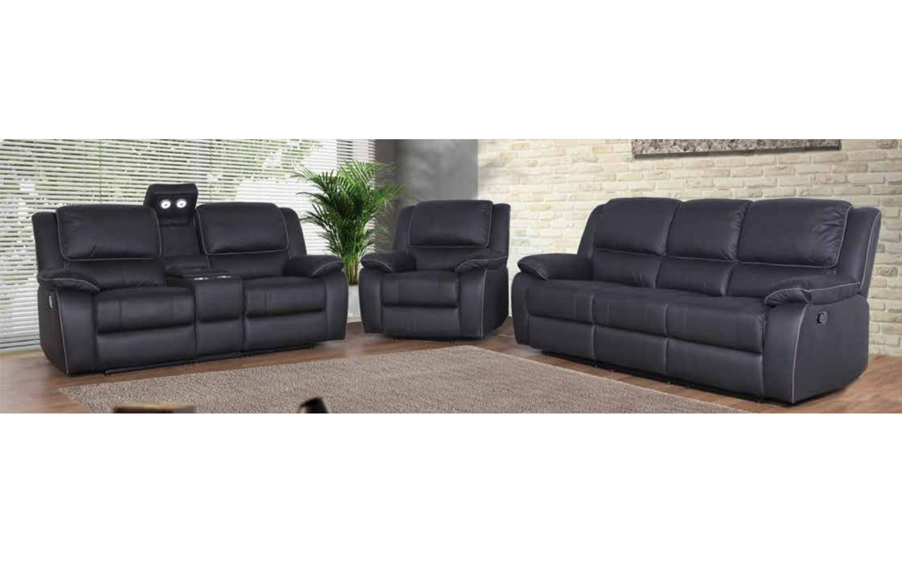 leather and cloth recliner