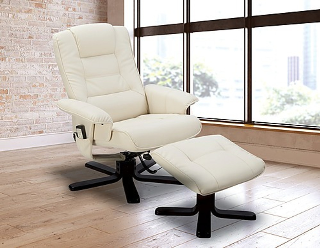 recliner chair cream leather