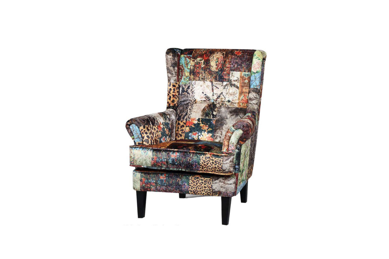 patchwork velvet chair