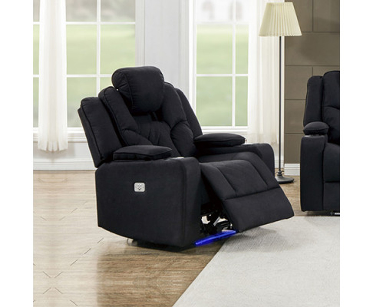 leather and cloth recliner