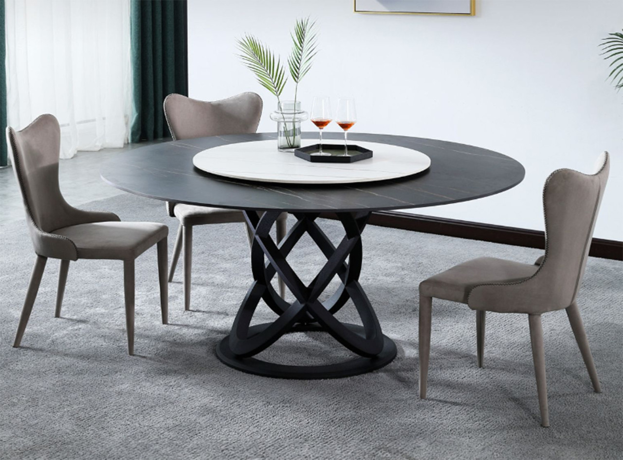 SADIRA 3009 ROUND DINING TABLE 1500 DIA BLACK