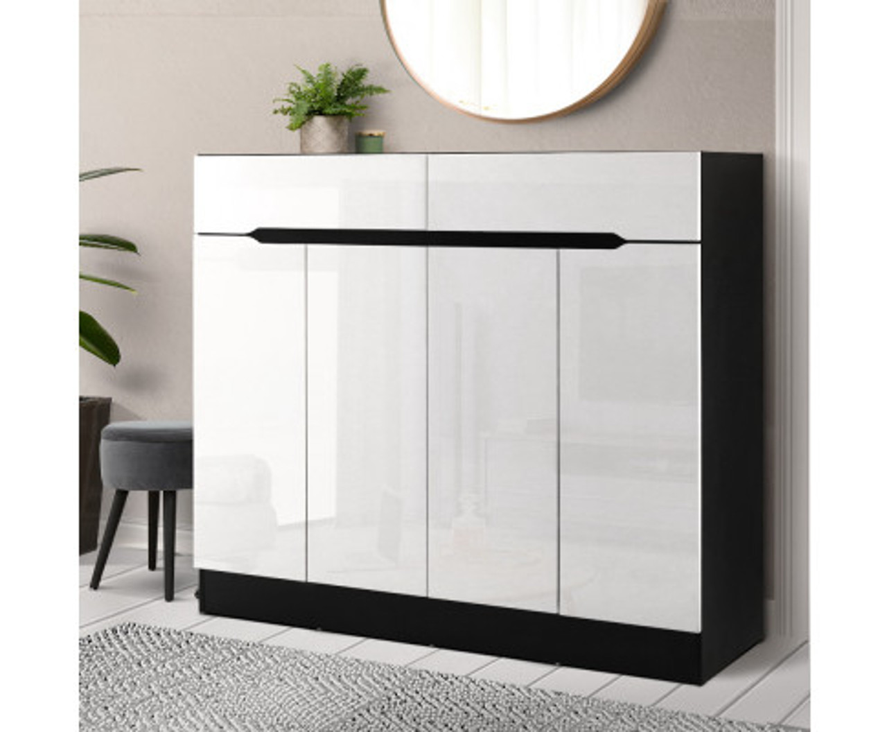 Gloss on sale shoe cabinet