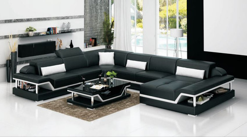 ALBA (G8004) CORNER LOUNGE SUITE + COFFEE TABLE - CHOICE OF LEATHER AND ASSORTED COLOURS AVAILABLE