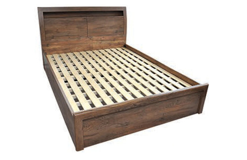 KING VICTORIA BED  - WITH BEDHEAD STORAGE - ANTIQUE OAK