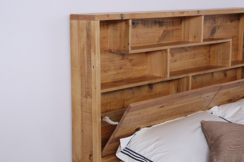 Double Antarctica Bed With Bookcase Storage Headboard Rustic