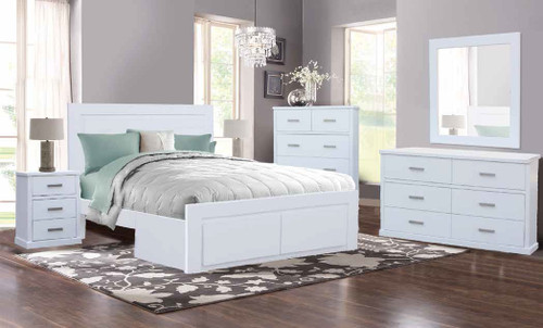 QUEENIE DOUBLE OR QUEEN 6 PIECE (THE LOT) BEDROOM SUITE (WITH 2 DRAWERS) - ALABASTER