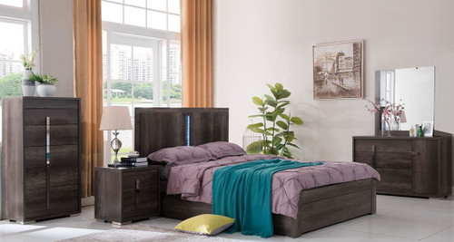 YONKERS KING 6 PIECE (THE LOT ) BEDROOM SUITE   - CHARCOAL 