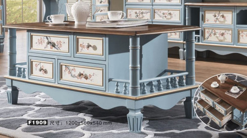 GROVE   DECORATIVE COFFEE TABLE  WITH  DRAWERS (MODEL:F1909) -1200(W) X 560(D)- AS PICTURED