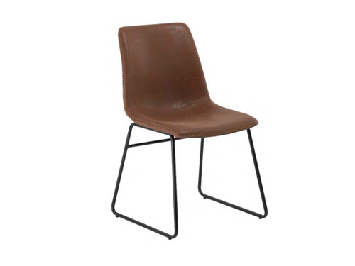 REEDUS DINING CHAIR (WITH ANTIQUE PU COVER) - TAN
