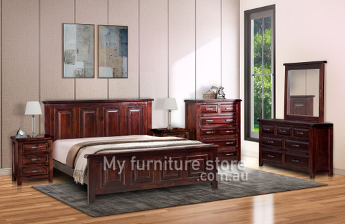 SYDNEYSIDE DOUBLE OR QUEEN 5 PIECE (DRESSER) BEDROOM SUITE - WALNUT