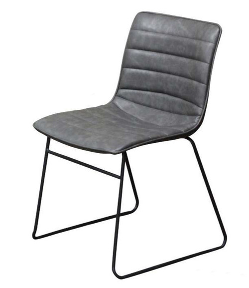 CINCINNATI DINING LEATHERETTE VINTAGE CHAIR - GREY