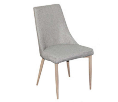 MADISON FABRIC DINING CHAIR - BEIGE TWEED COVERING / NATURAL LEG