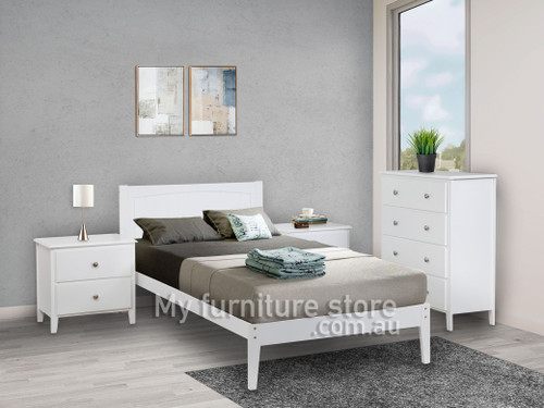 ARIANNE (AUSSIE MADE) KING 3 PIECE (BEDSIDE) BEDROOM SUITE - ASSORTED COLOURS