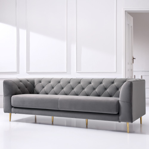 DIOR 2 SEATER VELVET SOFA - GREY - My Furniture Store - Furniture and ...