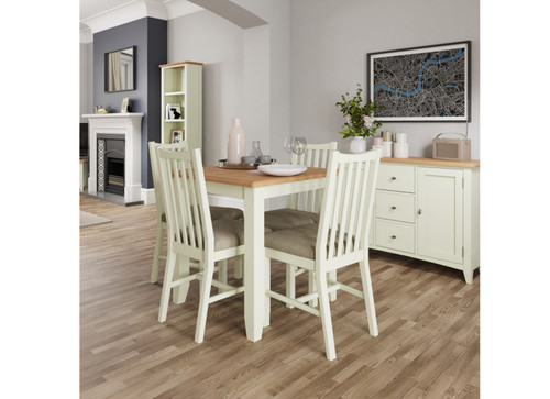 white extending kitchen table and chairs