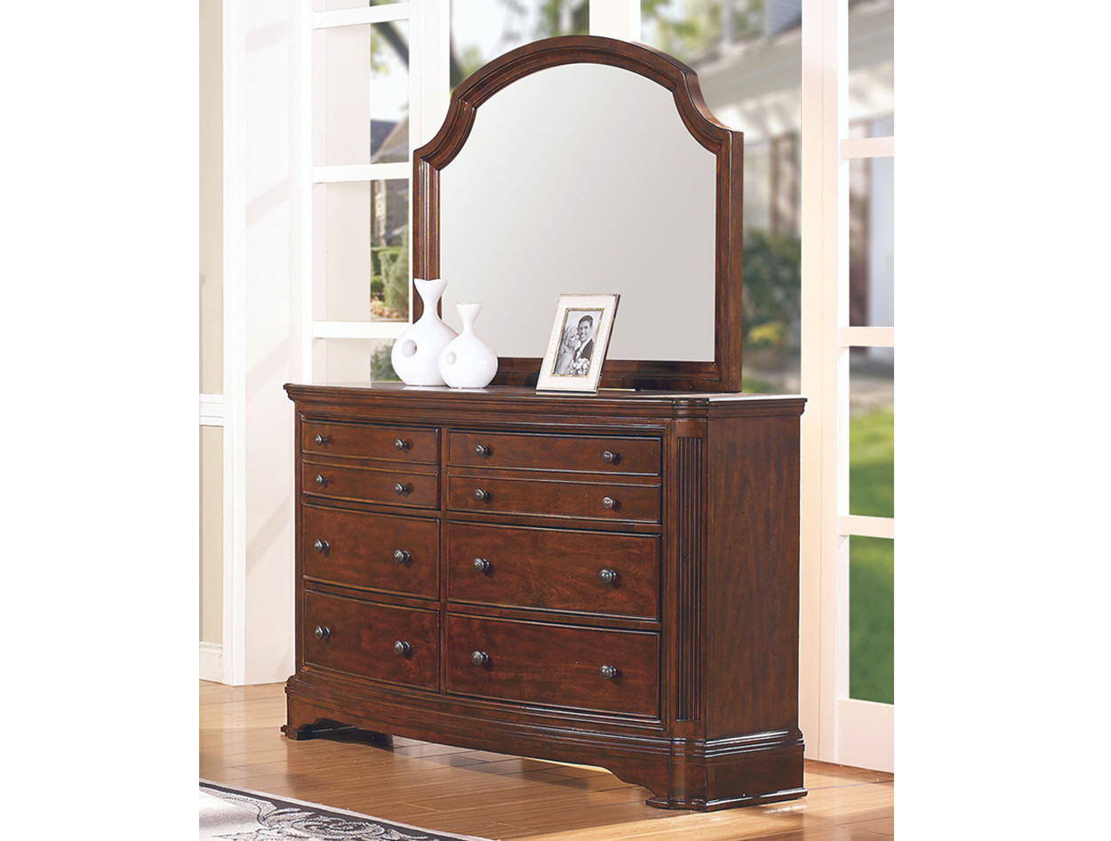 Solid Mahogany Wood Small Dressing Table & Mirror with 7 Drawers Antique  Design