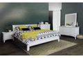 SINGLE OR KING SINGLE SAVANNAH 3 PIECE BEDROOM SUITE WITH DALBY CASE GOODS - WHITE