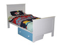 SINGLE GEORGE BED WITH 2 UNDERBED STORAGE BOXES - PRICED IN ASSORTED COLOURS (VIC ASH AND PINE OPTIONS ALSO AVAILABLE - PRICE ON APPLICATION) - CUSTOMISATION AVAILABLE