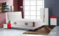 QUEEN (2884#) LEATHERETTE BED - ASSORTED COLOURS AVAILABLE