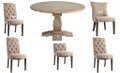 UTAH (UT-001) 5 PIECE ROUND DINING SETTING WITH FELICE CHAIRS - 1350(D)
