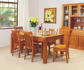 JOE 9 PIECE DINING SETTING WITH GROOVE TOP AND 8 DINING CHAIRS (NOT AS PICTURED) - TASSIE OAK - 2100(W) X 1000(D) - CHOICE OF COLOURS