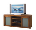 CARRIE (SQ1650) 2 DOOR LOWLINE TV UNIT WITH TRANSLUCENT SAFETY GLASS - 700(H) x 1650(W) - TASSIE OAK - ASSORTED COLOURS AVAILABLE