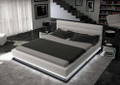 VENETO (3003) QUEEN 3 PIECE BEDSIDE BEDROOM SUITE (WITH MODENA #25 BEDSIDES) - LED LIGHTS - LEATHERETTE - ASSORTED COLOURS