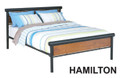 SINGLE HAMILTON (AUSSIE MADE) TIMBER & METAL BED - BLACK POWDER COAT