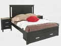 QUEEN HILTON BED WITH UNDERBED STORAGE DRAWERS - DARK CHOCOLATE (3014)