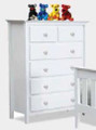 NICKY 6 DRAWER TALLBOY 1200(H) x 900(W) - WHITE (1376)