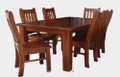 SPRING (2.1) 9 PIECE DINING SETTING (PRICED WITH 8 CHAIRS) - ROUGH SAWN (1099)