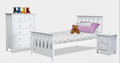 NICKY KING SINGLE 3 PIECE BEDROOM SUITE - WHITE