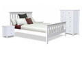 NICKY DOUBLE OR QUEEN 3 PIECE BEDSIDE BEDROOM SUITE - WHITE