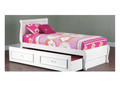 SINGLE COPENHAGEN BED WITH TEENAGE TRUNDLE WITH MOULDED HANDLES - ARCTIC WHITE